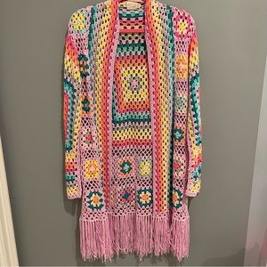 Knit Crochet Fringe Sweater